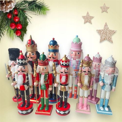 Figurka Świąteczna Dziadek do Orzechów 30CM biało-różowy Nutcracker na Arena.pl