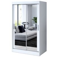 Szafa Przesuwna 120cm KARL Biel Garderoba 2 wnętrza