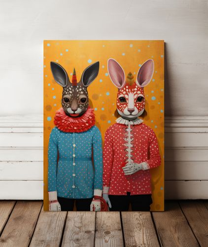 Obraz na płótnie portret cyrkowy duet 80x120 cm na Arena.pl