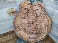 Obraz w drewnie wypukły piękny prezent ślubny Święta Rodzina IV 45
