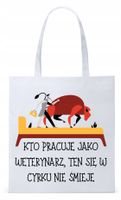 Dla Weterynarza Na Prezent Torba Eco Biała Shopper Z Nadrukiem Ze Zdjęciem