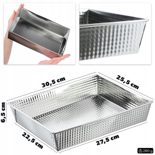 BLACHA FORMA DO PIECZENIA OCYNOWANA 30x25x6cm na Arena.pl