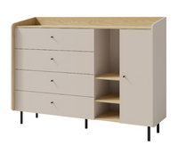 Komoda 1D4SZ Do Pokoju Młodzieżowego Piaskowy Beż 155 cm ALI MB - 2 Kolory