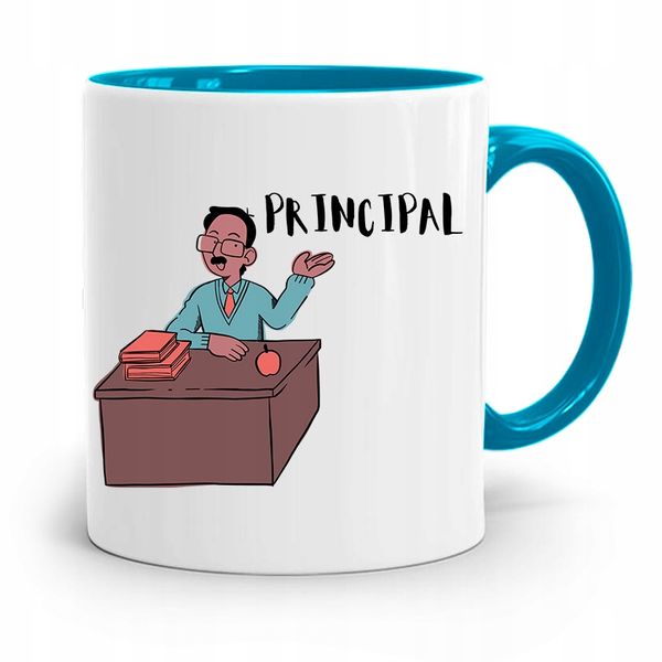 Dla Dyrektora Kubek Błękitny Principal Prezent Z Nadrukiem Ze Zdjęciem zdjęcie 1