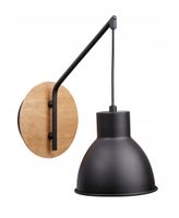 Kinkiet ścienny VARIO 1x60W E27 czarny/drewno - Candellux