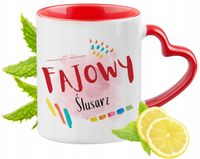 Kubek Dla Ślusarza Czerwony Z Uszkiem W Kształcie Serca Na Prezent