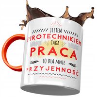 Kubek Pomarańczowy Dla Pirotechnika Na Prezent Z Nadrukiem Ze Zdjęciem