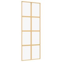 Drzwi przesuwne, złote, 76x205 cm, przezroczyste szkło ESG