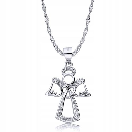 Srebrny Łańcuszek 925 Medalik Aniołek Grawer na Arena.pl