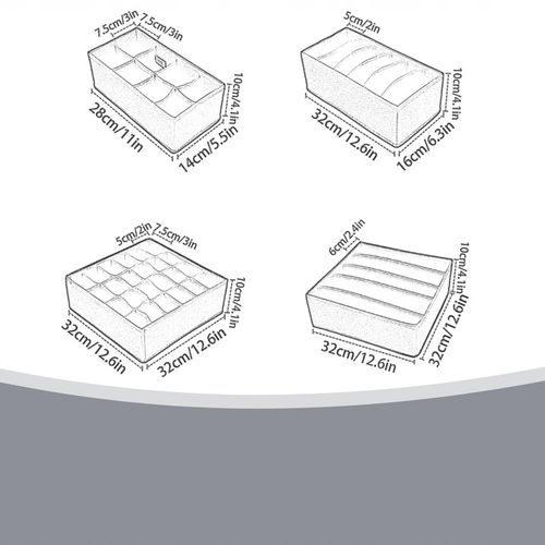 4x ORGANIZER NA BIELIZNĘ SKARPETKI UBRANIA DO SZUFLADY SZAFY ZESTAW na Arena.pl