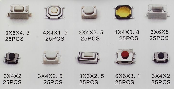 Zestaw przełączników Tact Switch SMD 250szt. zdjęcie 2