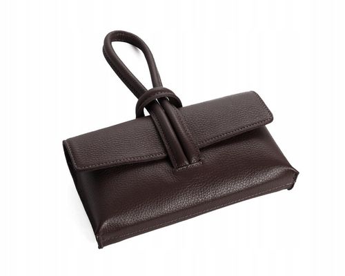 WŁOSKA SKÓRZANA KOPERTÓWKA TOREBKA WIZYTOWA SOLOME FLORA BRĄZOWA WIECZOROWA na Arena.pl