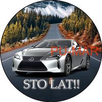 Opłatek na tort Lexus Samochód Auto Logo Fura Bryka Lex Tekst Gratis 20 cm