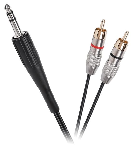 Kabel Jack 6.3 stereo - 2RCA 3m zdjęcie 1