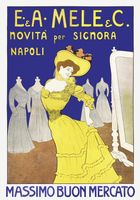 Plakat 70x100cm E. &amp; A. Mele &amp; C, Cappiello Vintage do Salonu
