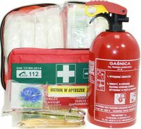 Gaśnica Samochodowa Prod 2025+Apteczka Din13164 Aparat +Koc Max Wyposażenie