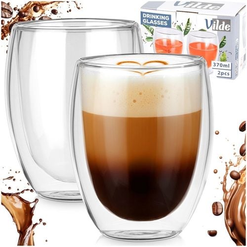 szklanki termiczne 2szt. 370ml z podwójną scianką do kawy herbaty 139820 na Arena.pl