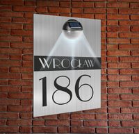 TABLICZKA ADRESOWA oświetlona led pionowa numer domu 30x20 nierdzewna