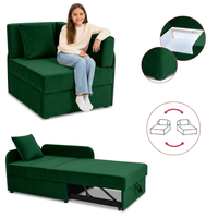 Łóżko dziecięce sofa kanapa rozkładana pojemnik zielona welur Denis Family