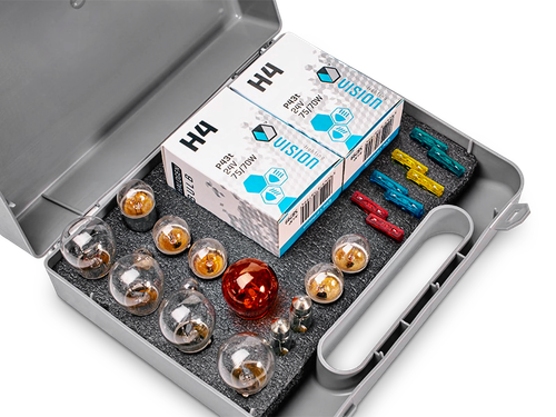 ZASOBNIK ŻARÓWEK VISION 2X H4 24V 75/70W +22 ELEMENTY TIR CIĘŻARÓWKA ŻARÓWK na Arena.pl