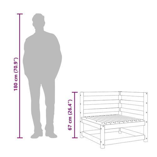 2-osobowa sofa ogrodowa z podnóżkiem, woskowy brąz, lita sosna na Arena.pl