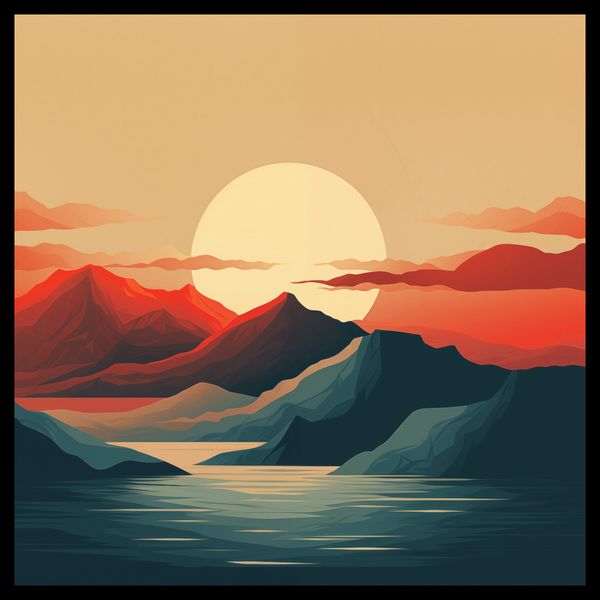 Plakat 60x60cm Zachód Słońca nad Górami zdjęcie 2