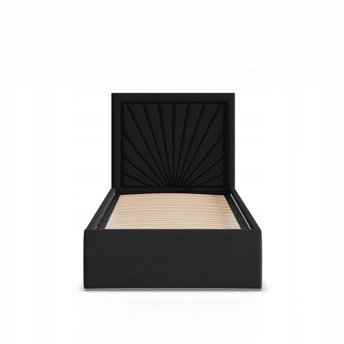 Łóżko Ramowe VASTO CZARNE JEDNOOSOBOWE Tapicerowane Pojedyncze na Arena.pl