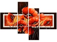 130CM 90 OBRAZ 4 ELEM MOC MAKÓW ŚCIENNY