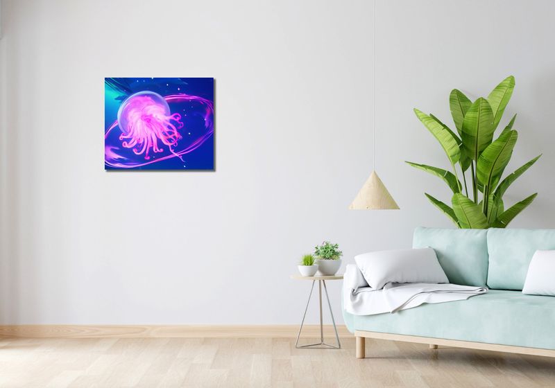 Obraz 60x50cm Neonowa Meduza zdjęcie 2