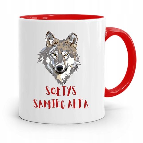 Dla Sołtysa Kubek Czerwony Sołtys Samiec Alfa Z Nadrukiem Ze Zdjęciem na Arena.pl