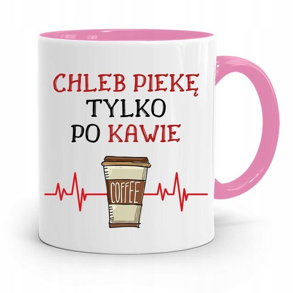 Kubek Różowy Dla Piekarza Piekę Tylko Po Kawie Z Nadrukiem Ze Zdjęciem zdjęcie 1