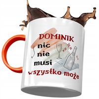 Kubek Pomarańczowy Dla Dominika Kolegi Na Prezent Z Nadrukiem Ze Zdjęciem