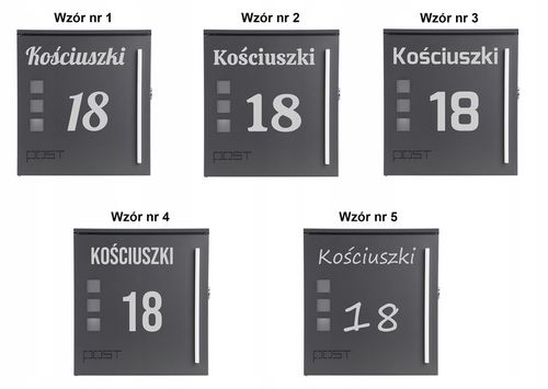 Skrzynka Pocztowa Na Listy Z Nazwą Ulicy Numerem Domu Napisem Antracyt na Arena.pl