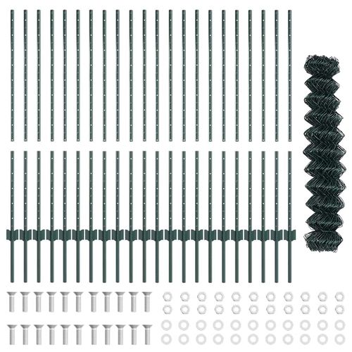 Ogrodzenie z słupkami Zielony 1.2 x 25 m Stal na Arena.pl