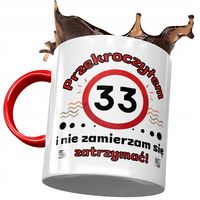 Kubek Czerwony Na Urodziny 33 33Cie 33-Cie Prezent Z Nadrukiem Ze Zdjęciem