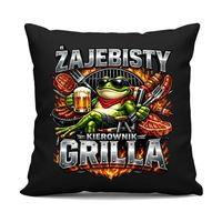 Żajebisty kierownik grilla - czarna poduszka na prezent GRILL / DZIEŃ TATY