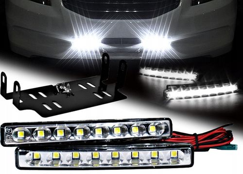 ŚWIATŁA LAMPY DO JAZDY DZIENNEJ LAMPY DO AUTA 8 SMD LED DRL AUTOMAT E4 na Arena.pl