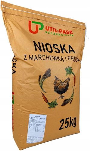 PASZA DLA KUR NIOSEK 25KG GRANULAT KARMA MIESZANKA Z MARCHEWKĄ I PROSEM na Arena.pl