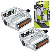 PEDAŁY ROWEROWE MTB BMX ALUMINIOWE Z ODBLASKAMI DO ROWERU SREBRNE NOWE