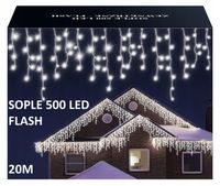 LAMPKI ZEWNĘTRZNE SOPLE LED 500 20m Światełka Świąteczne Choinkowe + FLASH
