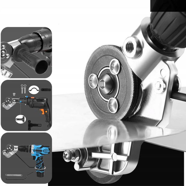ADAPTER DO CIĘCIA BLACHY NA WIERTARKĘ WKRĘTARKĘ UNIWERSALNE NOŻYCE DO BLACH zdjęcie 6