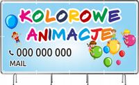 BANER REKLAMOWY 130x80cm z gotowego projektu ANIMACJE DLA DZIECI plandeka