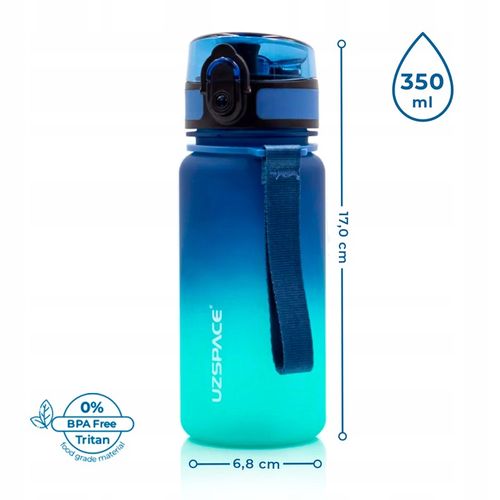 BUTELKA BIDON NA WODĘ DLA DZIECI 350ml Tritan niebiesko-turkusowy na Arena.pl