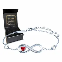 Srebrna Bransoletka Nieskończoności Serce Infinity Prezent Walentynki 925