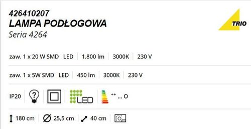 Lampa podłogowa LED 426410207-Trio na Arena.pl