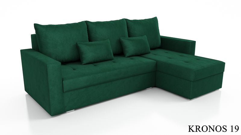 Rozkładany narożnik Focus pikowany z pojemnikiem zdjęcie 2