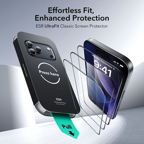 SZKŁO HARTOWANE ESR ULTRAFIT TEMPERED GLASS 2-PACK IPHONE 17 PRO CLEAR na Arena.pl