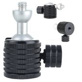 Głowica KULOWA 360 Gwint 1/4" na 1/4" Uchwyt Statyw Aluminium Czarna 45 mm