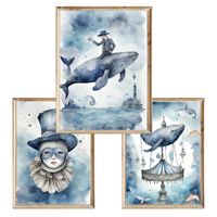 Zestaw trzech plakatów dla dzieci Magic Ocean 3
