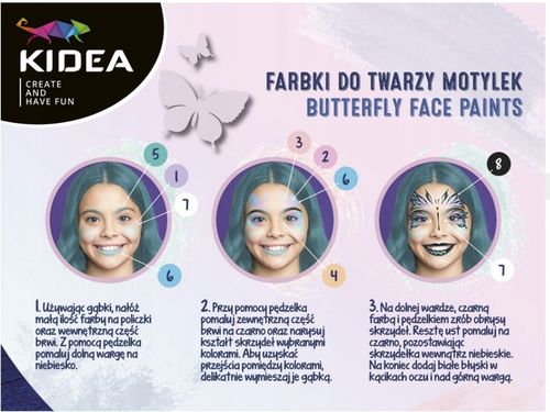 farbki do twarzy motylek 8 kolorów kidea 1997 na Arena.pl